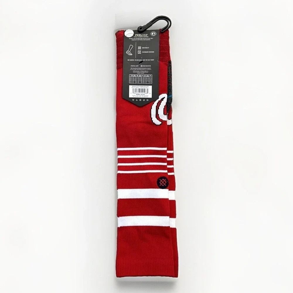 Stance MLB Washington Nationals Diamond Pro OTC Baseball Socks Mens Large NWT